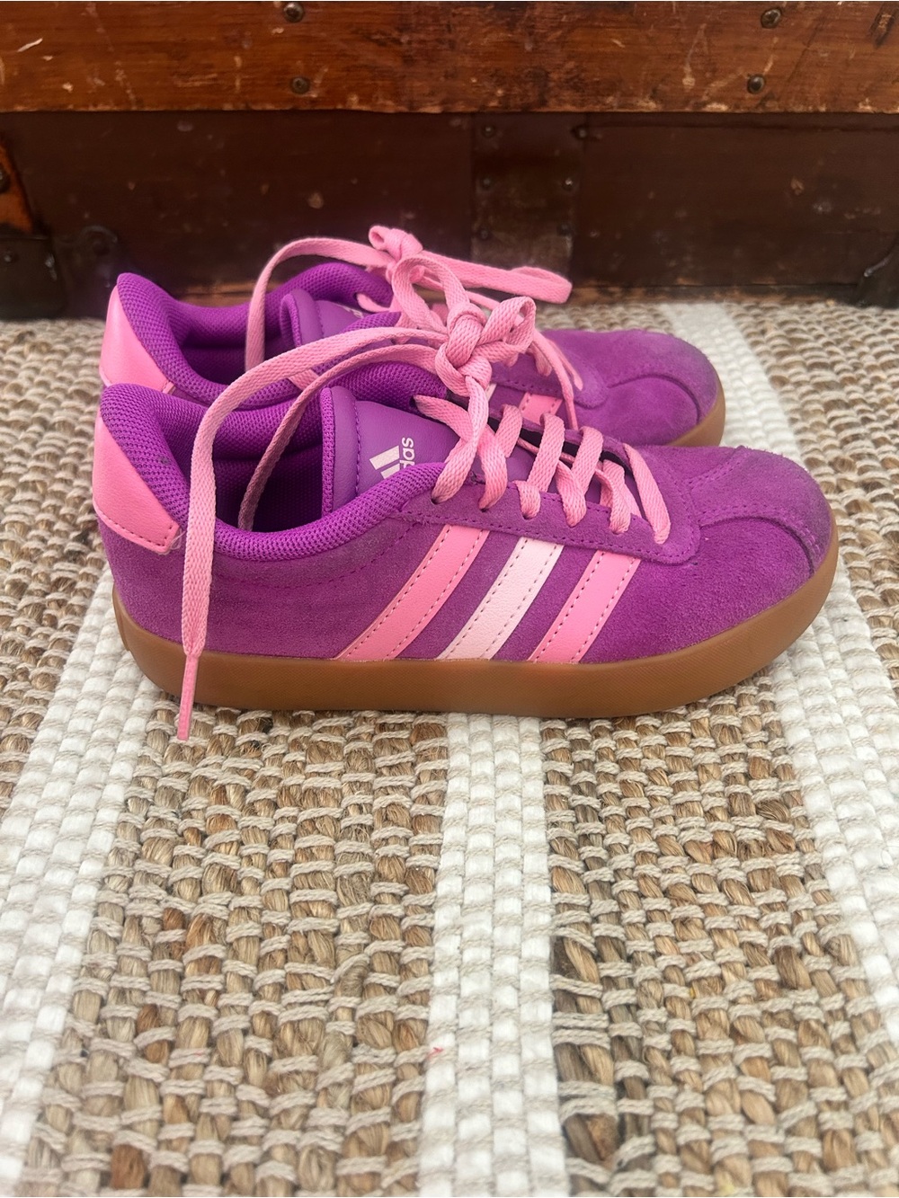 adidas Purple and Pink Suede Low-Top Sneakers